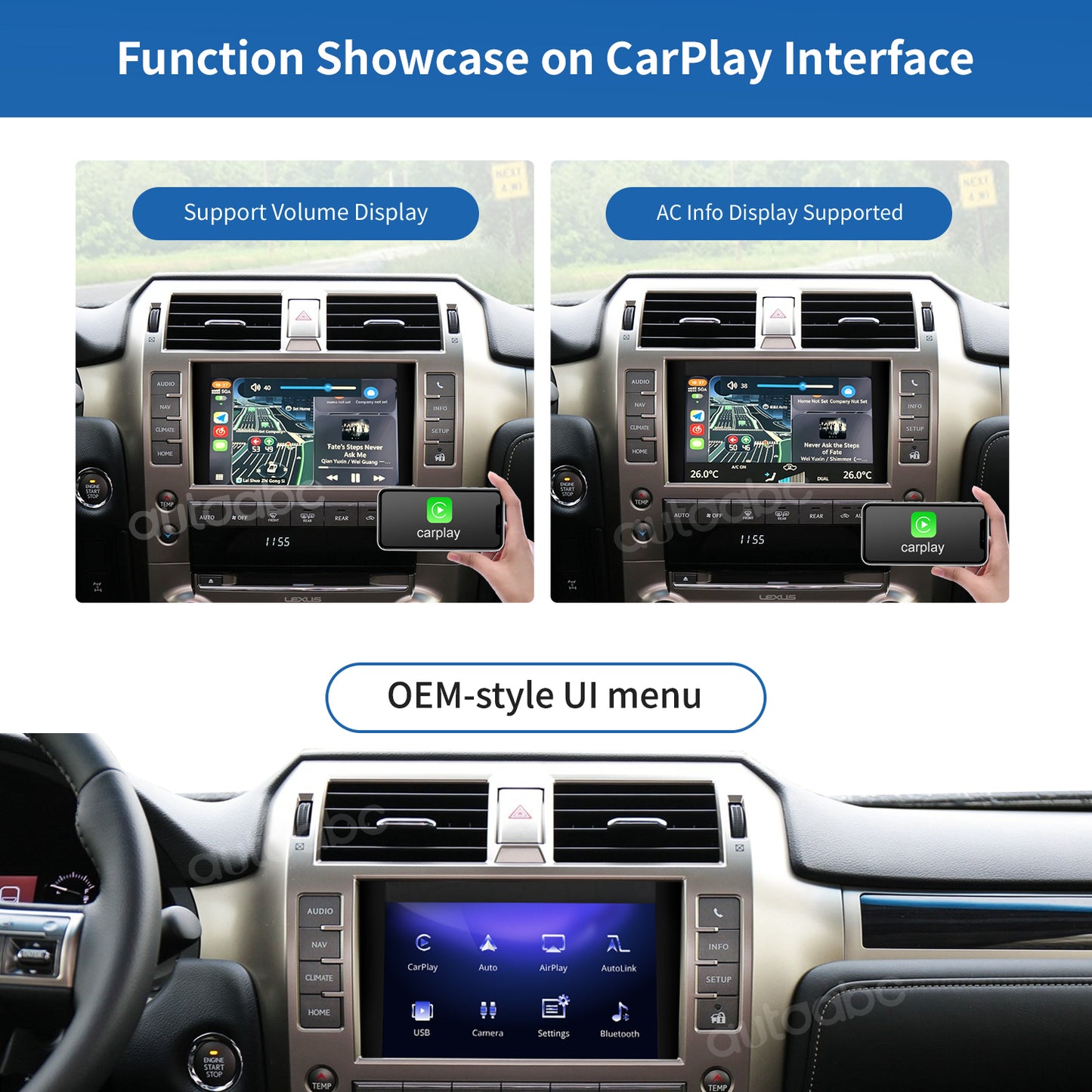 Wireless Carplay & Android Auto for Lexus GX460 2014-2019