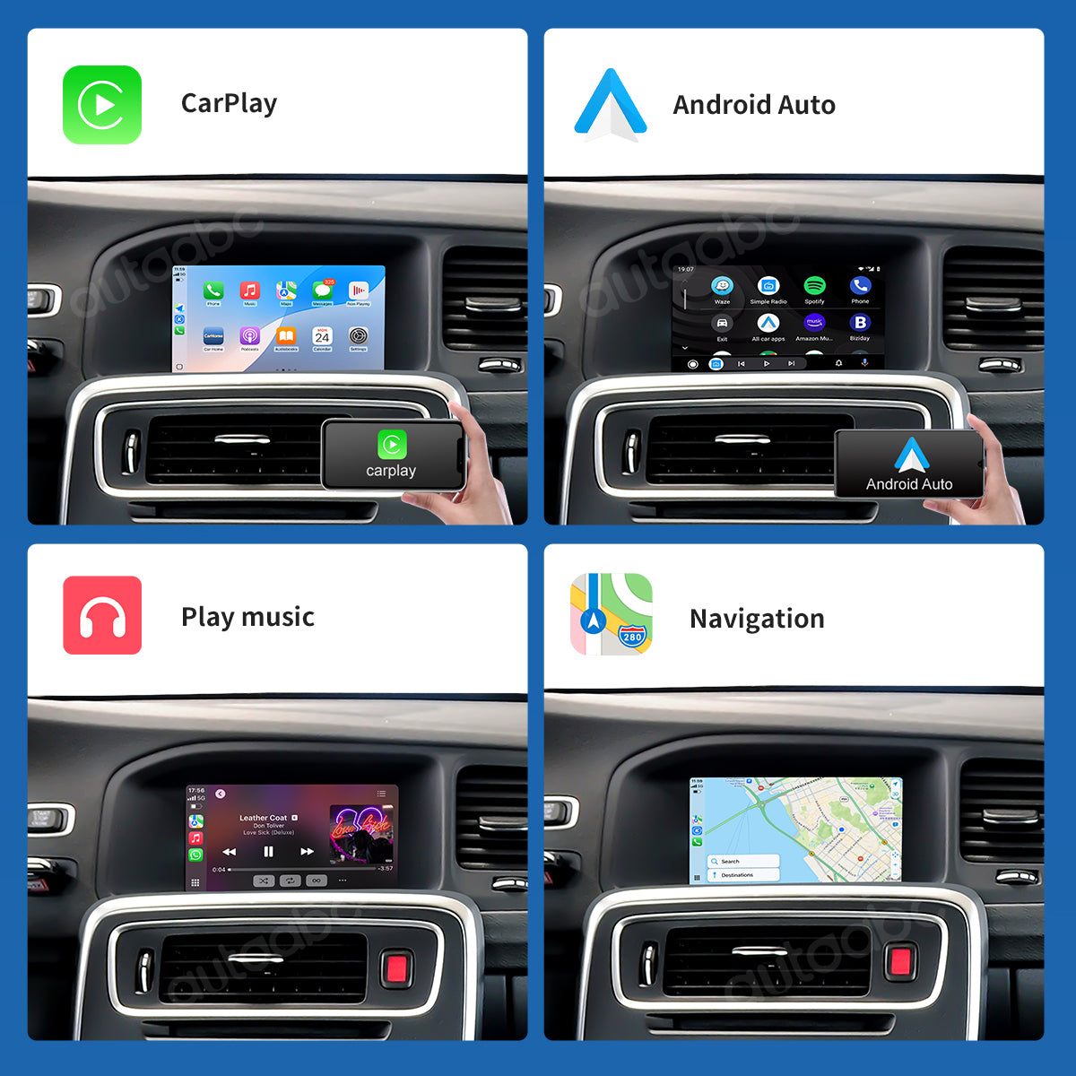 7" Linux Screen For Volvo Wireless CarPlay Android Auto