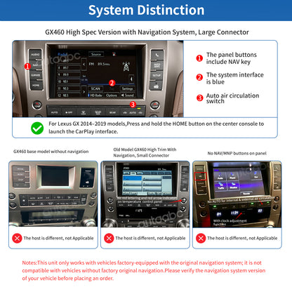 Wireless Carplay & Android Auto for Lexus GX460 2014-2019