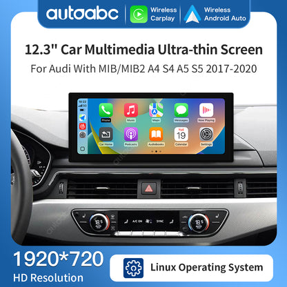 12.3" Linux Screen For Audi A4/A5 MIB3 Wireless CarPlay Android Auto
