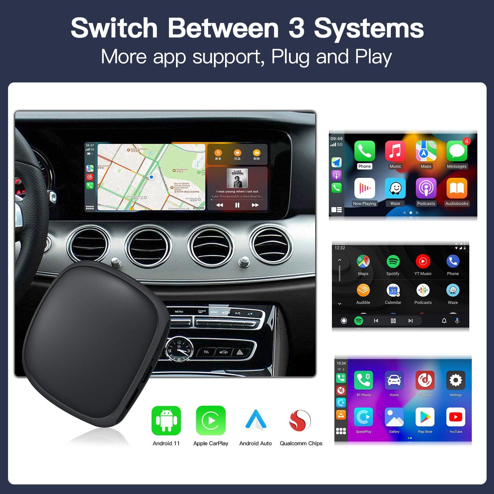 Wireless CarPlay Android Auto Adapter Magic AI Box Netflix/