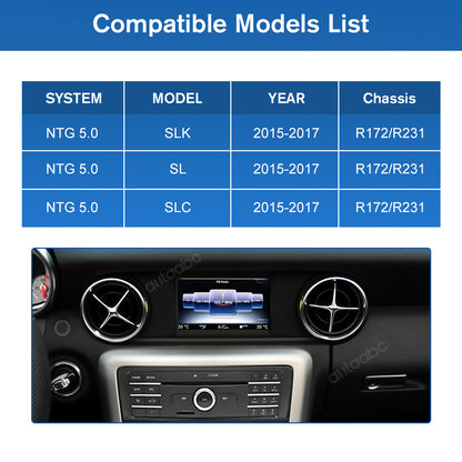 8.4“ Linux screen for Mercedes Benz SLK/SLC/SL NTG4.5/5.0 Wireless CarPlay Android Auto