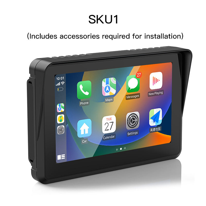 MekedeTech 7 inch Portable Wireless CarPlay Touch Screen for  Motorcyle,Wireless Android Auto for Motorbike,IPX 7 Waterproof GPS  Navigation for