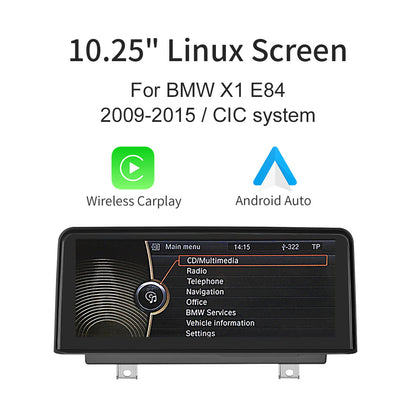 10.25" Linux Screen for BMW X1 E84 2009-2015 CIC System Wireless Carplay Android Auto