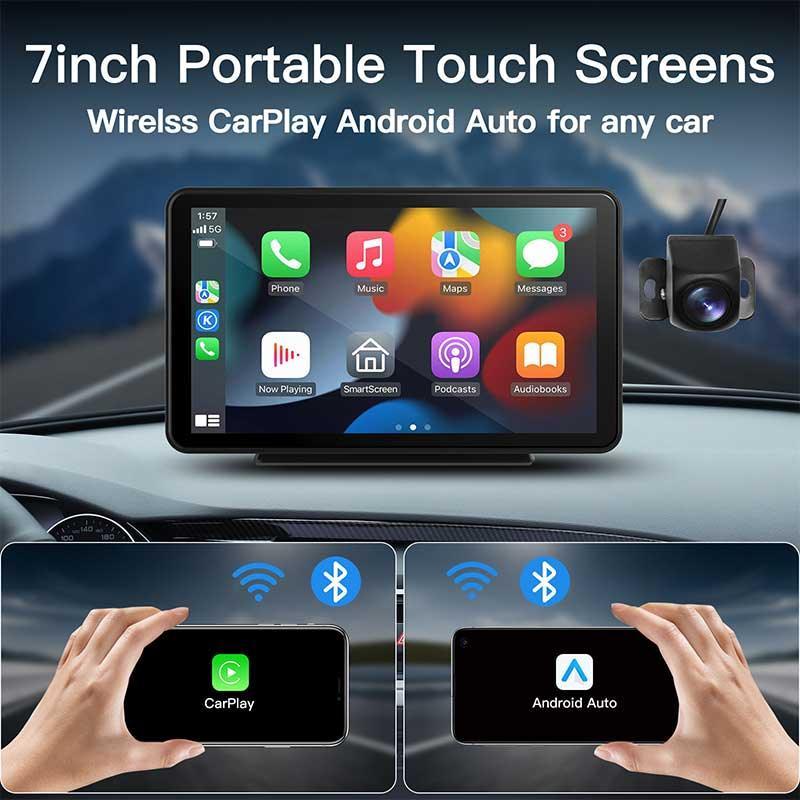 AUTOABC 7 Inch Portable CarPlay Android Auto Touch Screen multimedia Display - AUTOABC