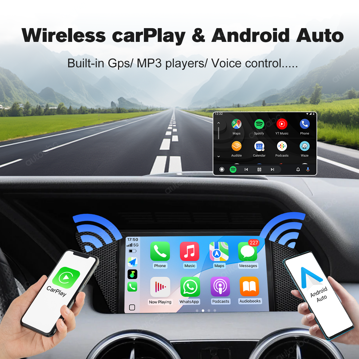 7“ Linux screen for Mercedes Benz GLK NTG4.0/4.5 Wireless CarPlay Android Auto LHD