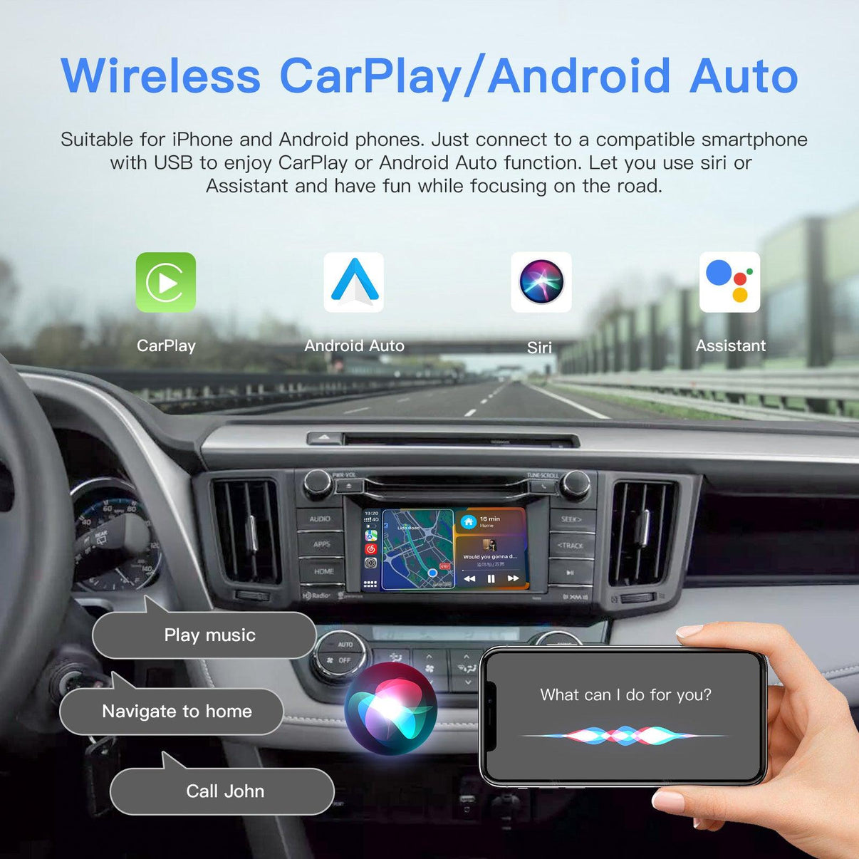 AUTOABC Wireless Carplay&Android Auto for Toyota wtih Touch2 Entune2.0