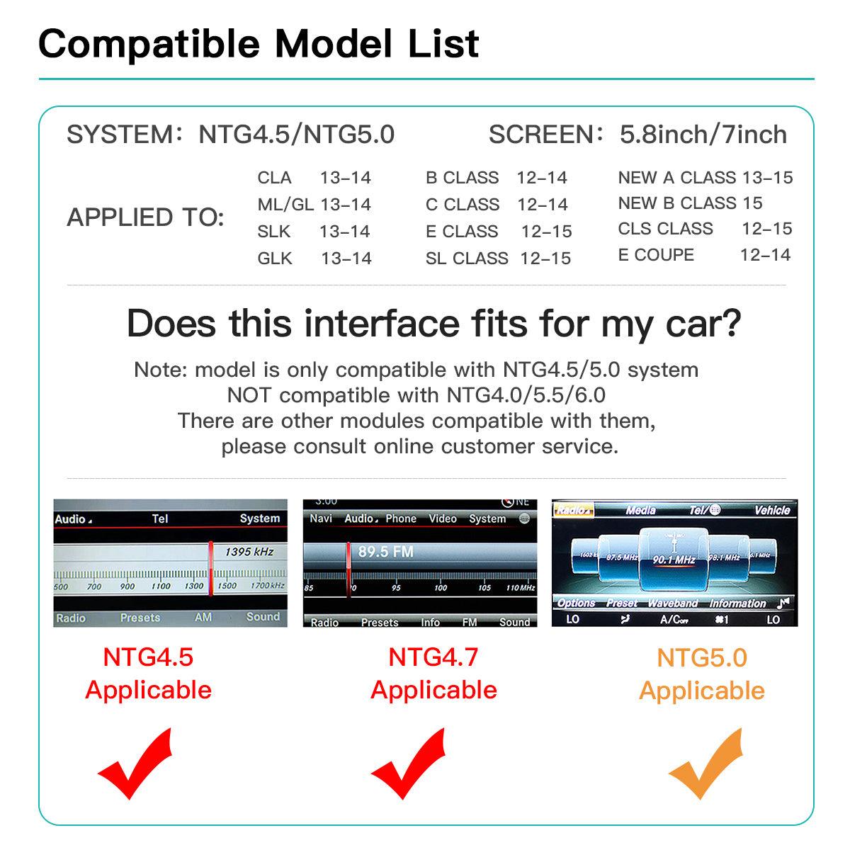 Wireless Carplay Android Auto Kits for Mercedes Benz NTG4.0/4.5/5.0/5.5 system - AUTOABC