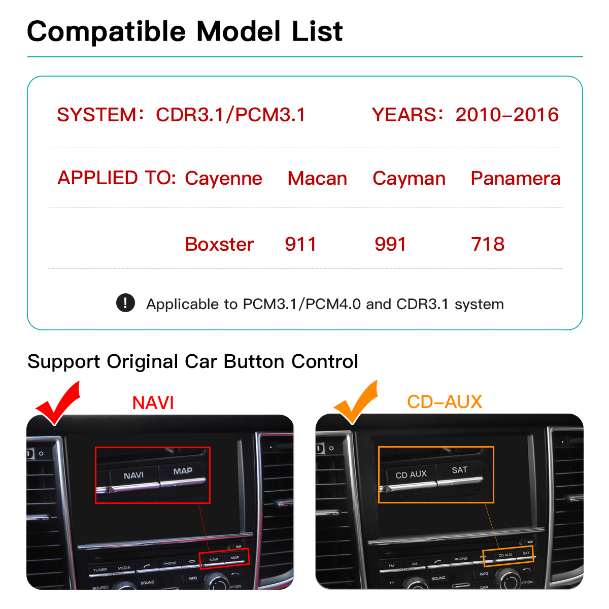 Wireless Carplay Android Auto Kits for Porsche PCM3.1/3.0/4.0 - AUTOABC