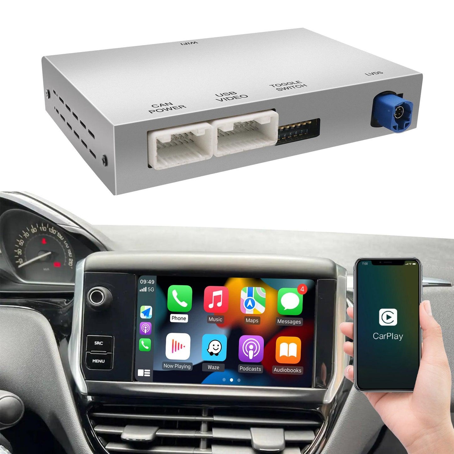 Wireless CarPlay Android Auto module For Peugeot/Citroen SMEG - AUTOABC