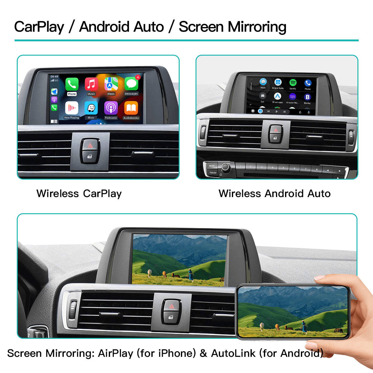 Wireless CarPlay Android Auto Retrofit Kit Decoder for BMW/MINI - AUTOABC